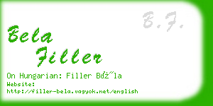 bela filler business card